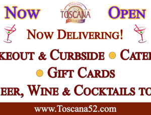 Open for catering, food & bar takeout, curbside, & delivery!